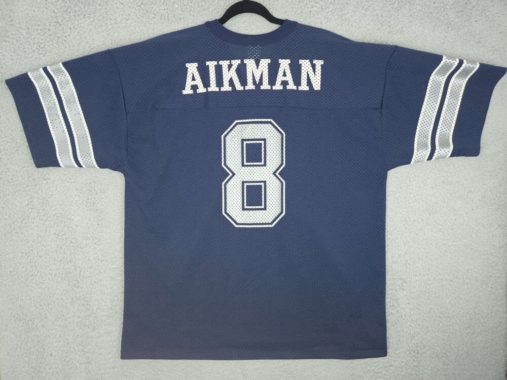 Vintage 90s Logo 7 Jersey Troy Aikman #8 Dallas Cowboys Mens XL 50 Blue USA New